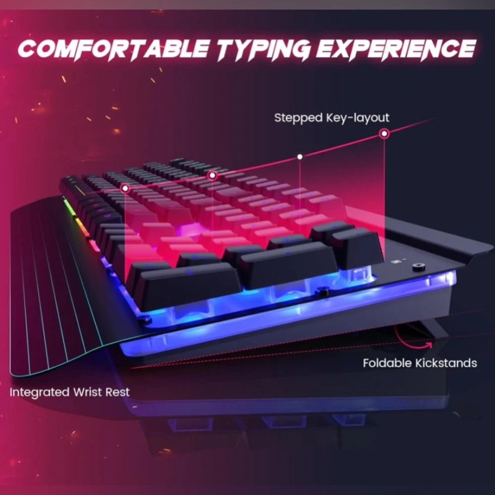 All-Metal WIRED Panel Rainbow Computer Keyboard with mouse